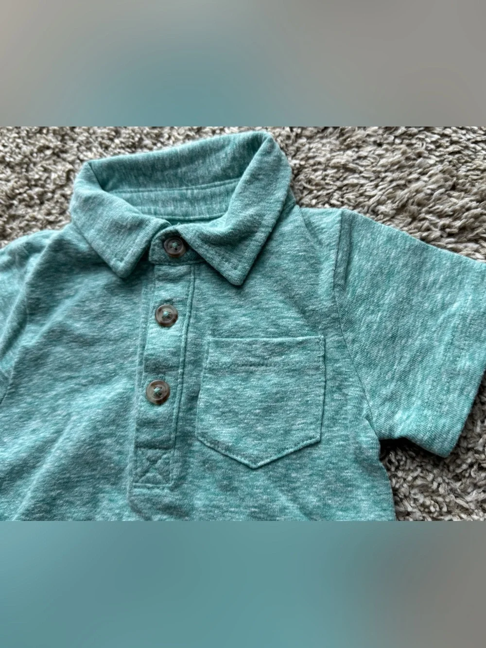 Lullaby Lane Mint Green Polo Romper Baby One Piece 3-6 Months